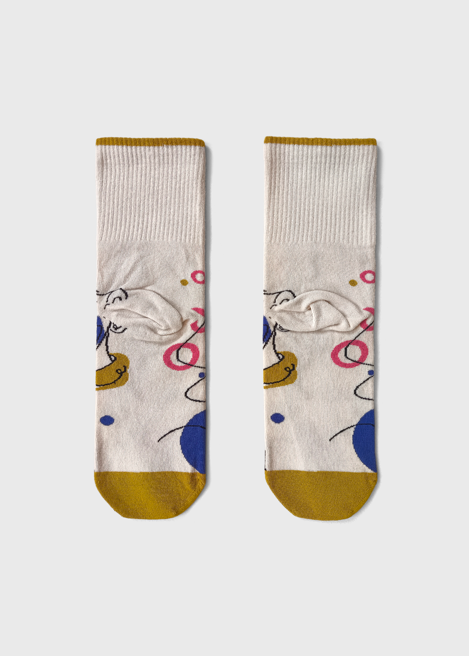 جوراب نیم‌ساق طرح لاین آرت چهره